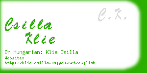 csilla klie business card